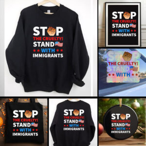 Strong fist resist stop the cruelty stand with immigrants shirt