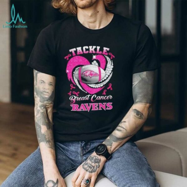 Tackle Breast Cancer Baltimore Ravens Diamond Heart shirt