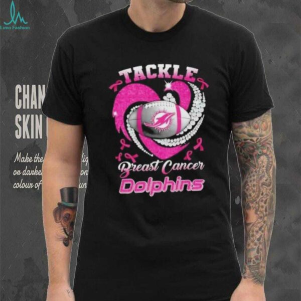 Tackle Breast Cancer Miami Dolphins Diamond Heart shirt