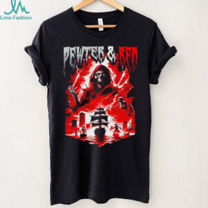 Tampa Bay Buccaneers pewter and red skeleton shirt