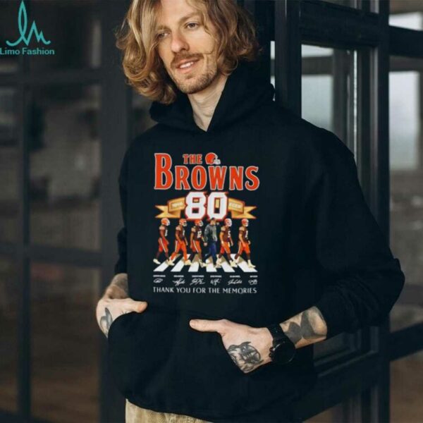 The Cleveland Browns 80th Anniversary thank you for the memories signatures shirt