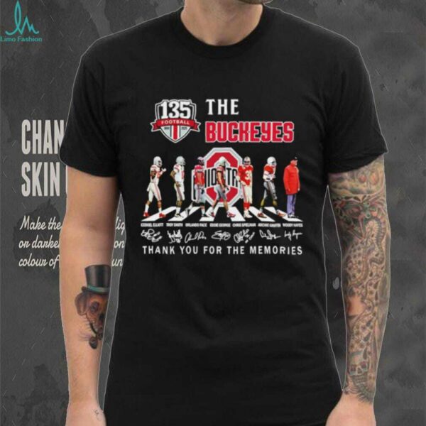 The Ohio State Buckeyes 135th Anniversary thank you for the memories signatures shirt