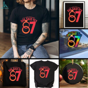 Travis Kelce 87 it’s a love story baby she said yes shirt
