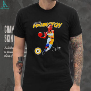 Tyrese Haliburton post moves caricature Indiana Pacers shirt