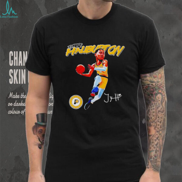 Tyrese Haliburton post moves caricature Indiana Pacers shirt