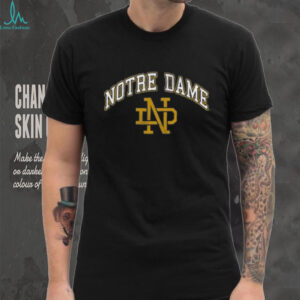 Wes and Willy Notre Dame Fighting Irish Boys Navy Blue Vintage Arch Short Sleeve T Shirt