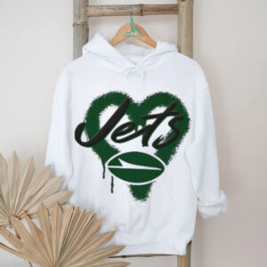 New York Jets Natural Spray Heart Boxy paint shirt