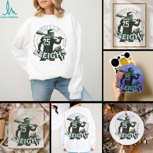 Official Philadelphia Eagles Philly Sleighs Santa 25 Christmas Shirt