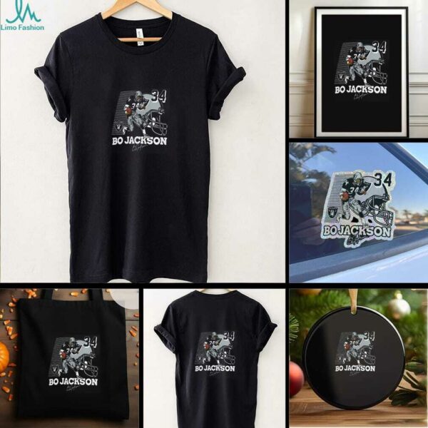 Homage Bo Jackson Charcoal Las Vegas Raiders Caricature Retired Player Tri Blend T Shirt