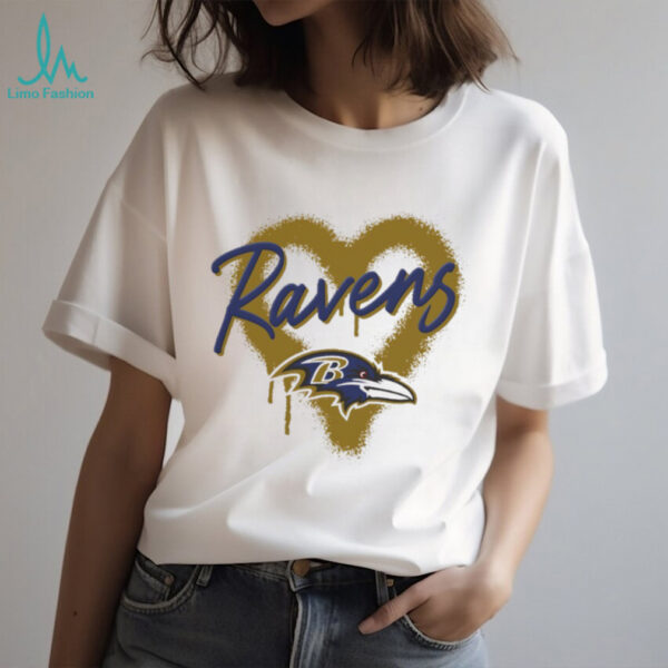 Baltimore Ravens Football spray heart shirt