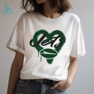 New York Jets Natural Spray Heart Boxy paint shirt