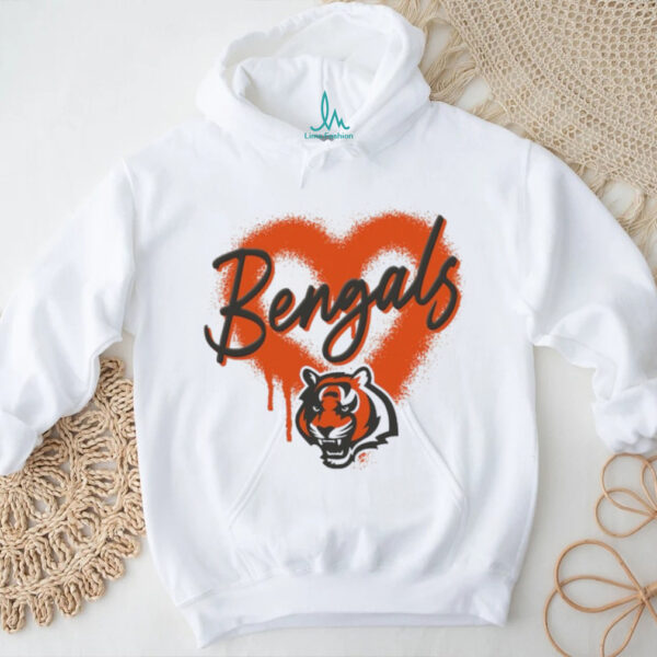 Cincinnati Bengals Outerstuff Girl’s Youth Spray Heart T Shirt