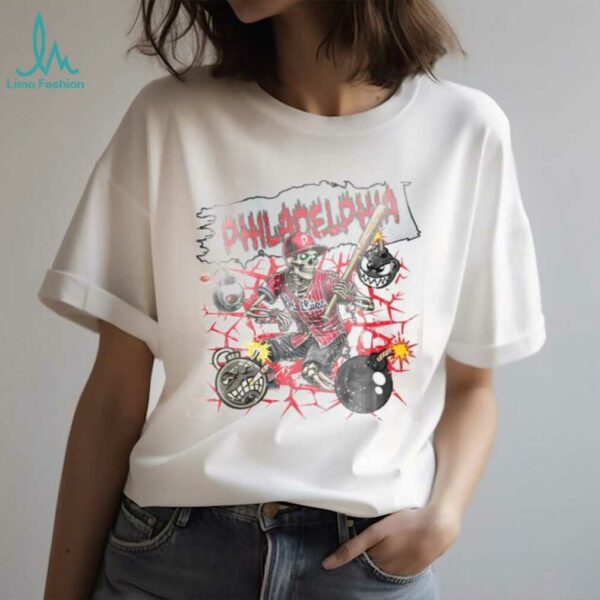 Philadelphia baseball Skeleton Vintage Style Baseball Shirt