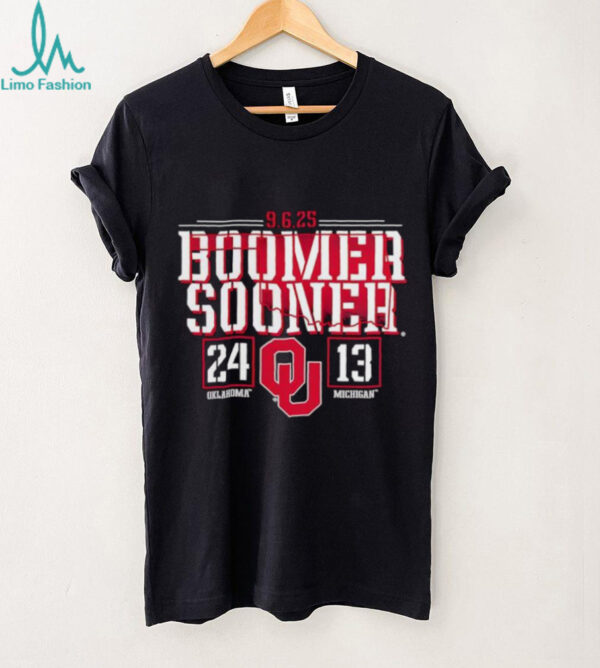 2025 Boomer Sooner 24 Oklahoma vs Michigan 13 game score shirt