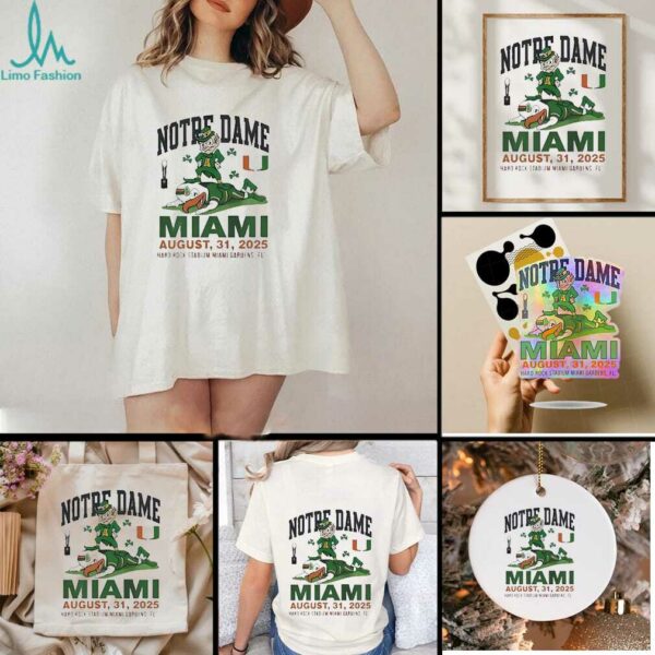 Notre Dame vs Miami Hurricanes hard rock stadium Miami gardens Fl 2025 shirt