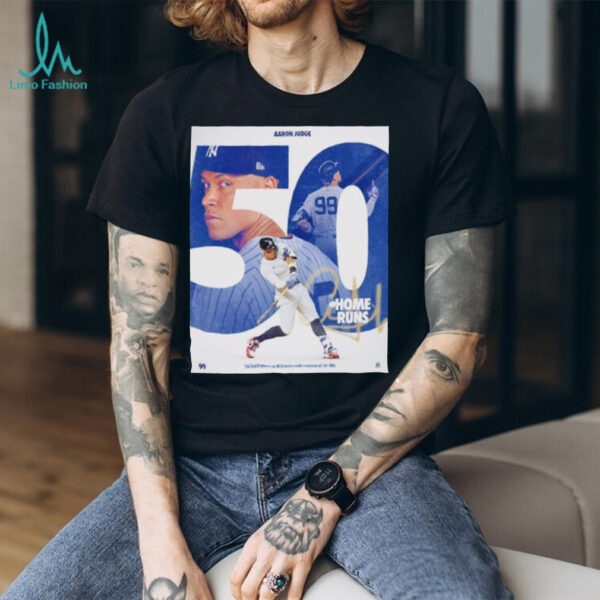 Aaron Judge New York Yankees 50 home run the fourth player in MLB history shirt