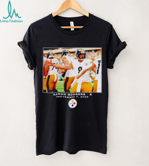 Aaron Rodgers 8 September 7 2025 Pittsburgh Steelers player photo shirt