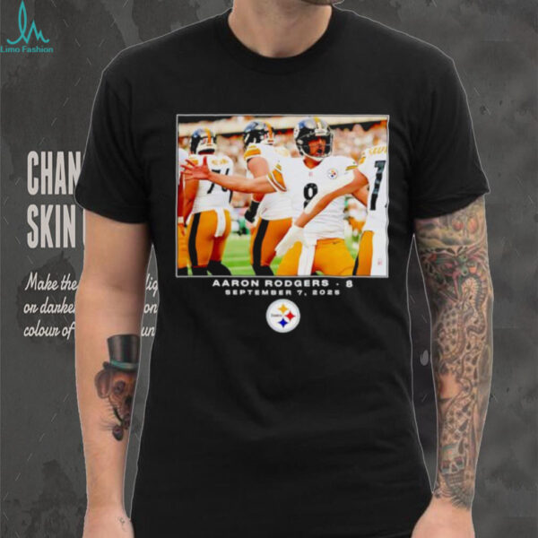 Aaron Rodgers 8 September 7 2025 Pittsburgh Steelers player photo shirt