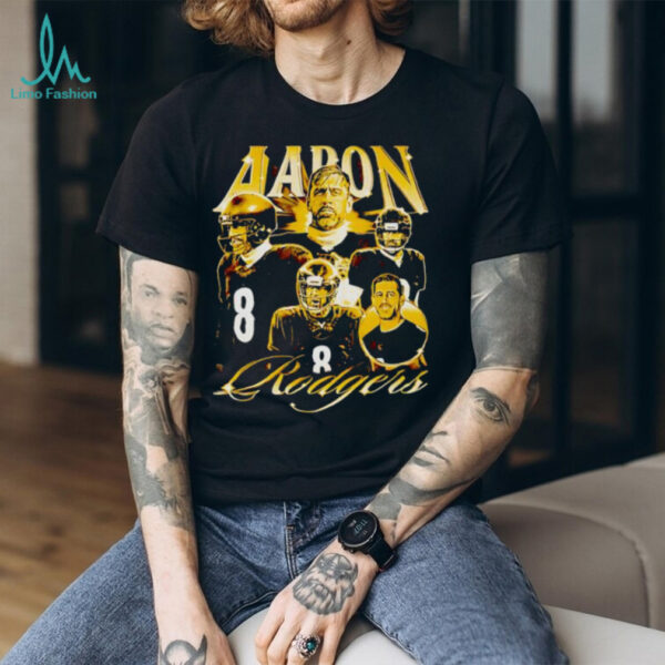 Aaron Rodgers 8 vintage football player collage graphic shirt
