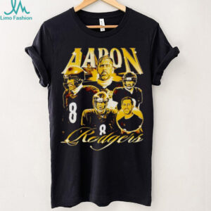 Aaron Rodgers 8 vintage football player collage graphic shirt