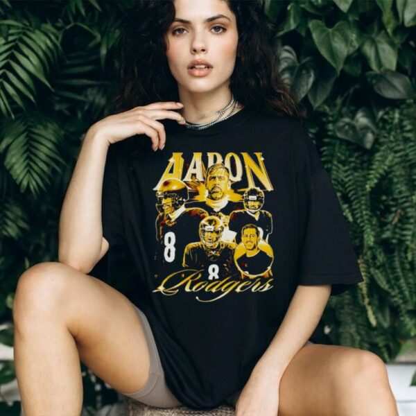 Aaron Rodgers 8 vintage football player collage graphic shirt