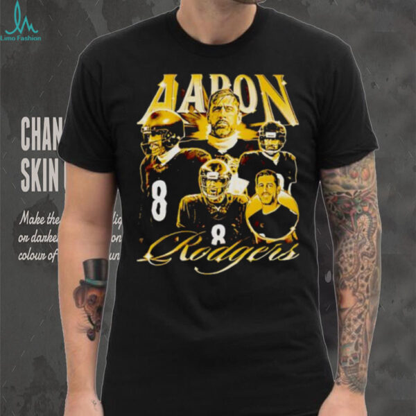 Aaron Rodgers 8 vintage football player collage graphic shirt