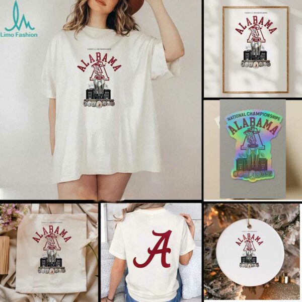 Alabama Crimson Tide celebrating 100 years of national championship trophy shirt