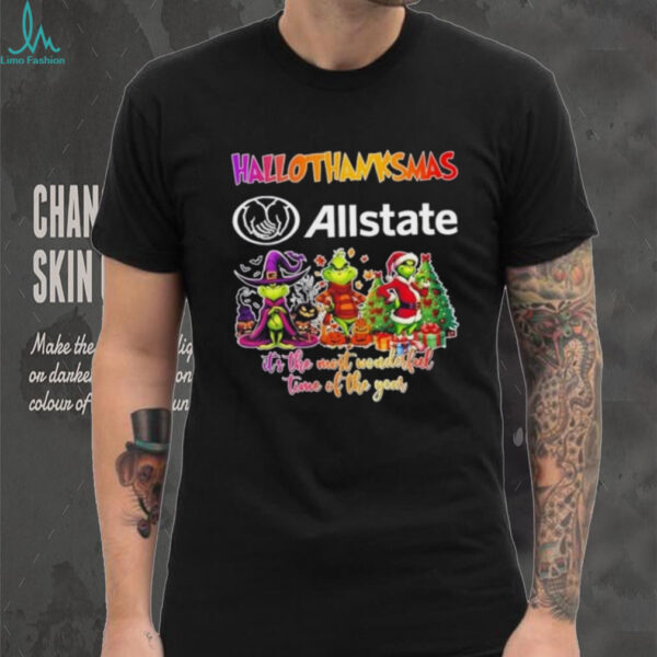 Allstate x Grinch it’s the most wonderful time of the year happy HalloThanksMas shirt