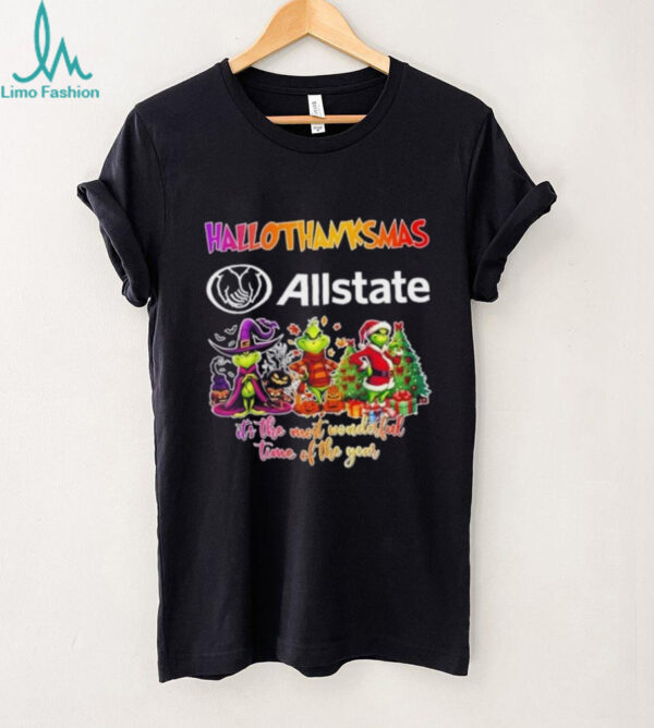 Allstate x Grinch it’s the most wonderful time of the year happy HalloThanksMas shirt
