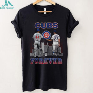 Anthony Rizzo and Ryne Sandberg Chicago Cubs Baseball MLB Forever signatures shirt