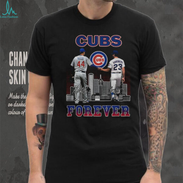 Anthony Rizzo and Ryne Sandberg Chicago Cubs Baseball MLB Forever signatures shirt