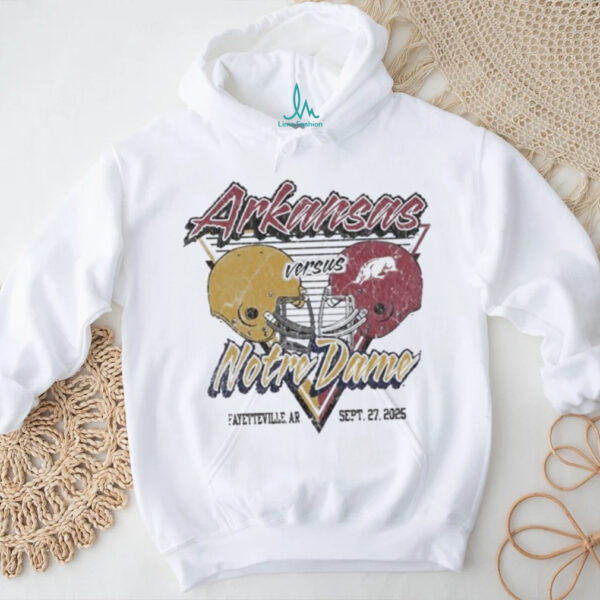 Arkansas Razorbacks Football vs Notre Dame Fighting Irish Fayetteville Ar Sept 27 2025 Gameday shirt
