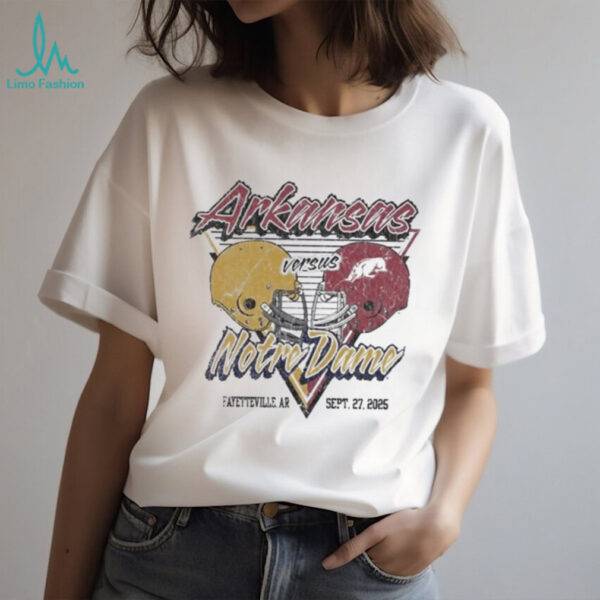 Arkansas Razorbacks Football vs Notre Dame Fighting Irish Fayetteville Ar Sept 27 2025 Gameday shirt