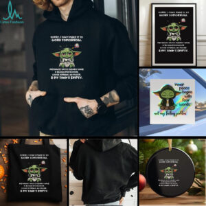 Baby Yoda sorry I cant make it to work tomorrow mechanic says I clearly have a blown motivator t shirt