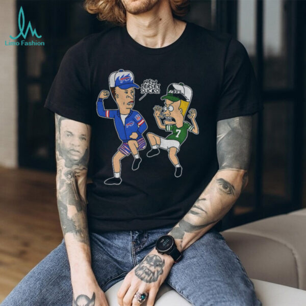 Beavis and Butt Head Buffalo Bills vs Justin Fields New York Jets New Jersey Sucks cartoon shirt