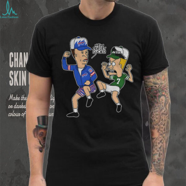 Beavis and Butt Head Buffalo Bills vs Justin Fields New York Jets New Jersey Sucks cartoon shirt