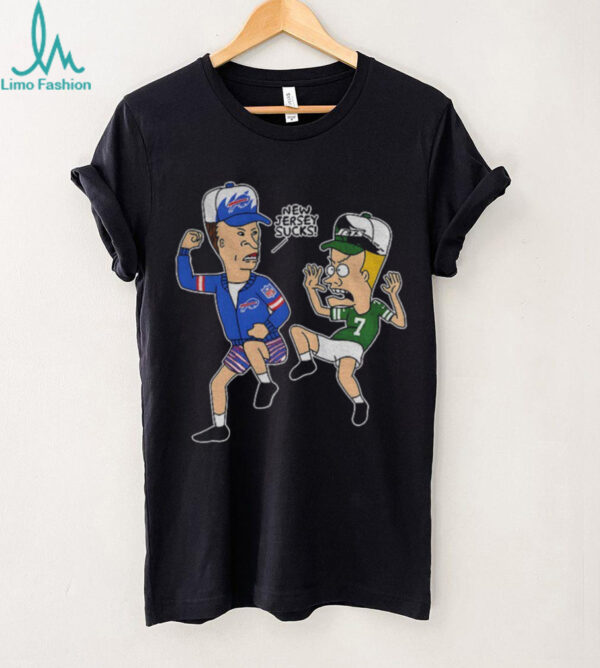Beavis and Butt Head Buffalo Bills vs Justin Fields New York Jets New Jersey Sucks cartoon shirt