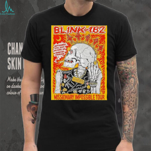 Blink 182 Sept 9th 2025 Gilford NH Bank Pavilion Missionary Impossible Tour shirt