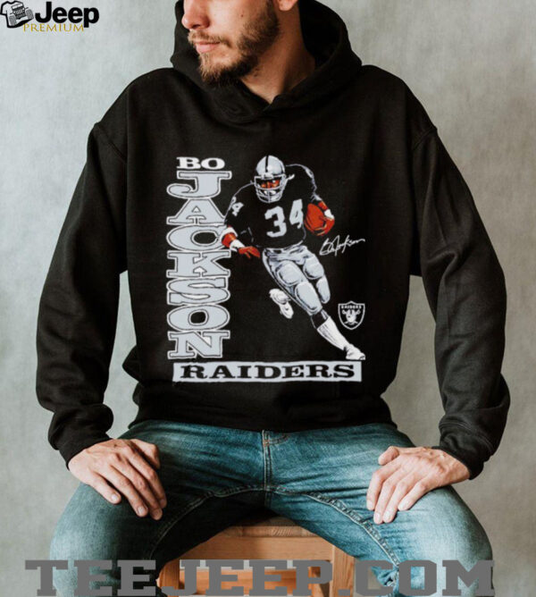 Bo Jackson Las Vegas Raiders retired player caricature signature shirt