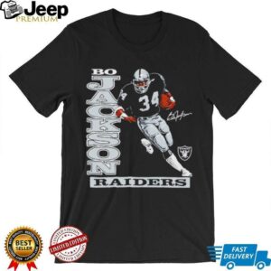 Bo Jackson Las Vegas Raiders retired player caricature signature shirt
