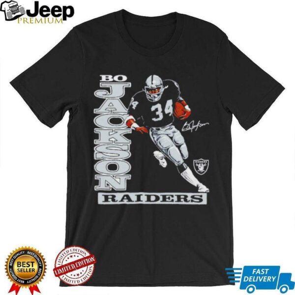 Bo Jackson Las Vegas Raiders retired player caricature signature shirt