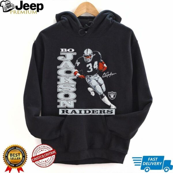 Bo Jackson Las Vegas Raiders retired player caricature signature shirt