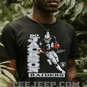 Bo Jackson Las Vegas Raiders retired player caricature signature shirt