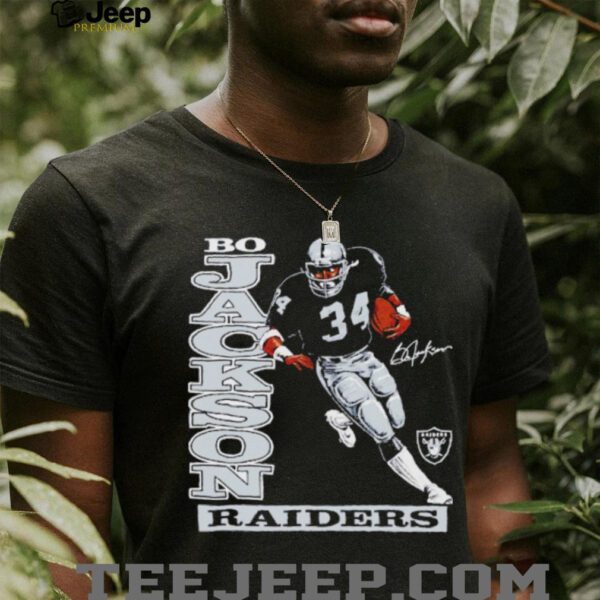 Bo Jackson Las Vegas Raiders retired player caricature signature shirt