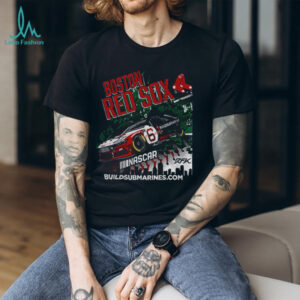 Brad Keselowski wearing Boston Red Sox Baseball Nascar Buildsubmarines 2025 shirt