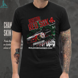 Brad Keselowski wearing Boston Red Sox Baseball Nascar Buildsubmarines 2025 shirt