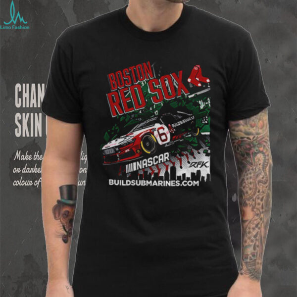 Brad Keselowski wearing Boston Red Sox Baseball Nascar Buildsubmarines 2025 shirt