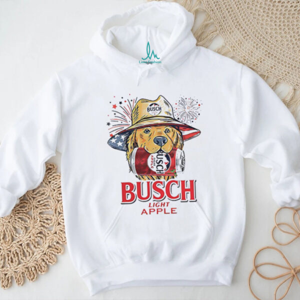 Busch Light apple Golden dog USA flag shirt