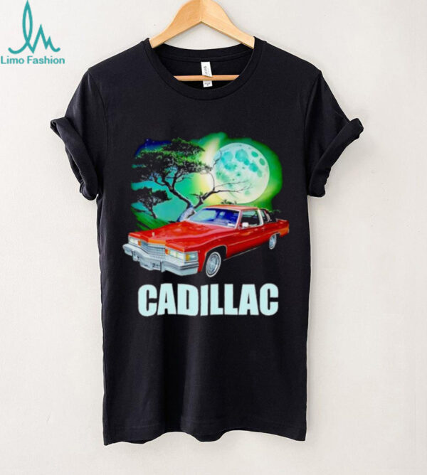 Cadillac Retro Car Full Moon and Bonsai Tree shirt