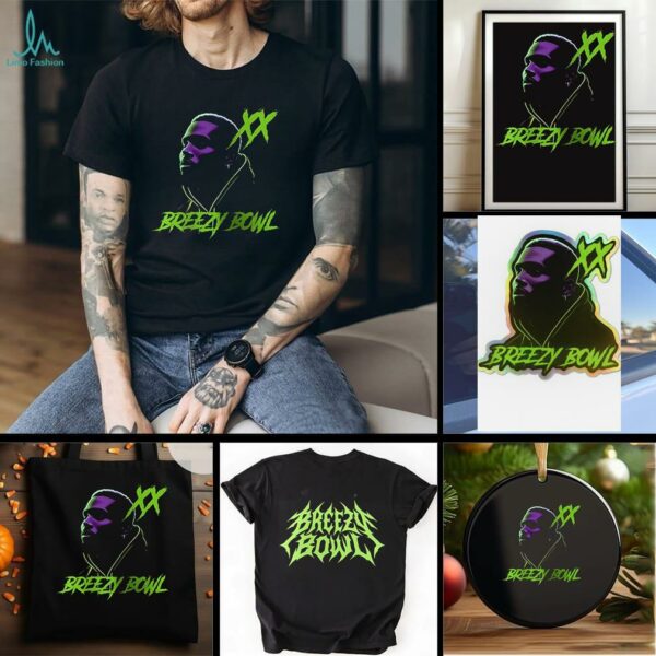 Chris Brown Breezy Bowl XX neon lights portrait shirt